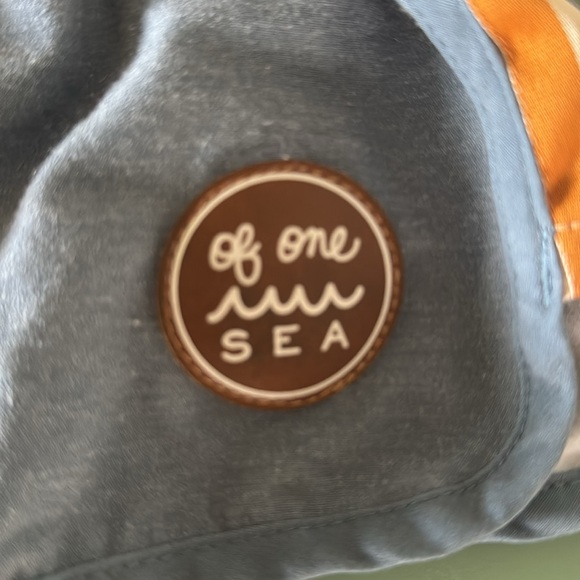 Of One Sea Swim Shorts size 1/2 Blue with retro side stripes. - Picture 5 of 7